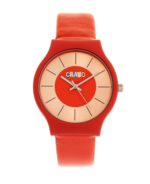 Часы Crayo Trinity Red Leatherette Strap 36mm