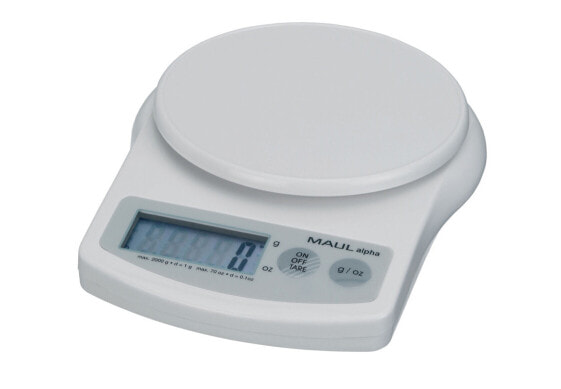 Jakob Maul GmbH MAUL Alpha - Electronic kitchen scale - 2 kg - 1 g - White - Plastic - AAA