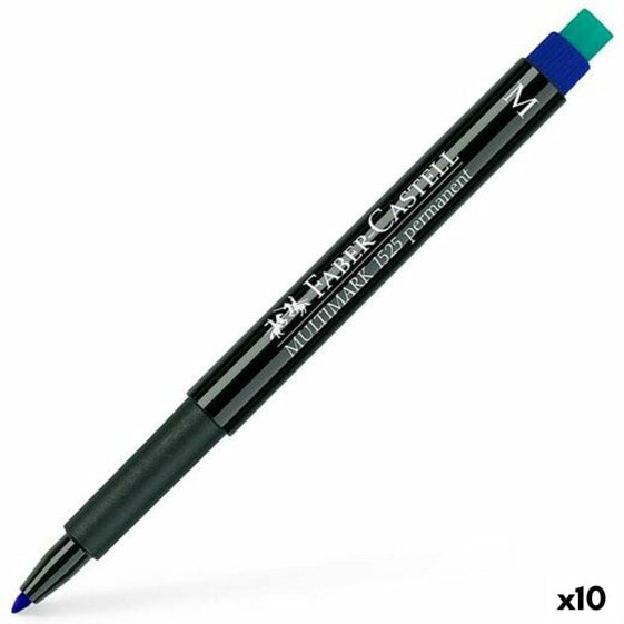 Синие маркеры Faber-Castell Multimark 1523 M (10 штук)