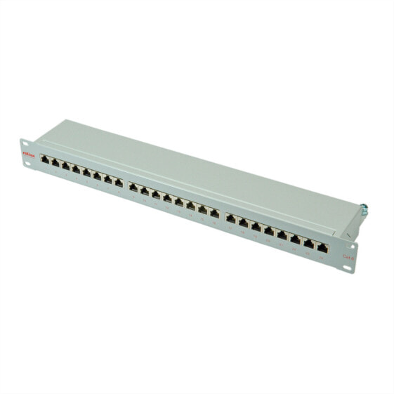 ROLINE Cat.6/Class E 19" Patch Panel - 24 Ports - STP light grey - Metal