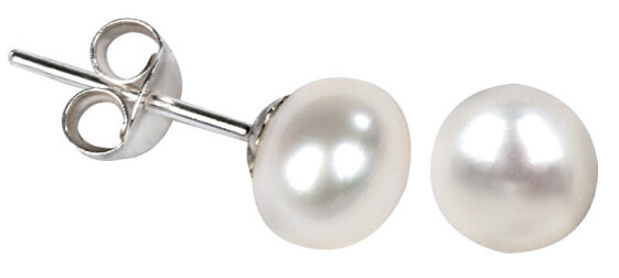 Earrings made of genuine white pearls