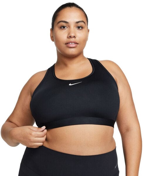 Plus Size Active Medium-Support Padded Logo Sports Bra