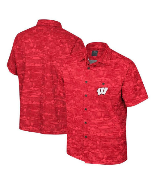 Men's Red Wisconsin Badgers Ozark Button-Up Shirt