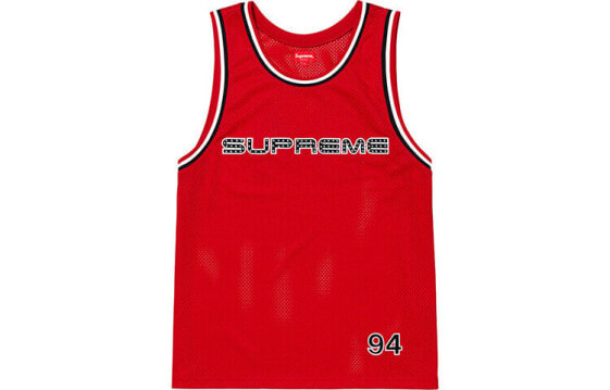 Supreme SS19 Logo and Rhinestone Basketball Jersey SUP-SS19-10404
