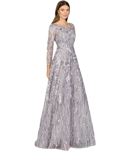 Women's Long Sleeve Modest A-line Gown