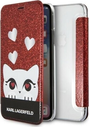 Karl Lagerfeld Etui Karl Lagerfeld KLFLBKPXVDCRE Apple iPhone XS/X red/czerwony book Valentine