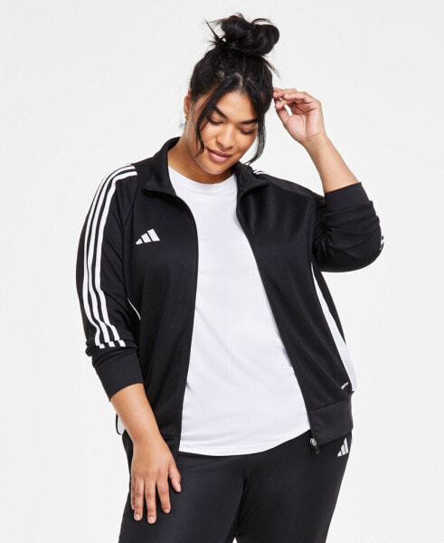 Plus Size Tiro 24 Stand Collar Zip-Front Track Jacket