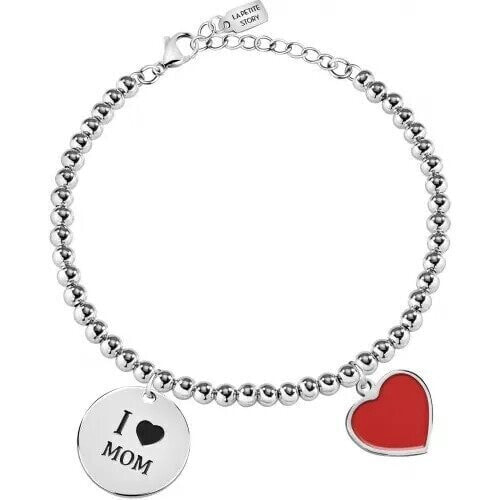 Steel bracelet I ♥ Mom Family LPS05ASF08