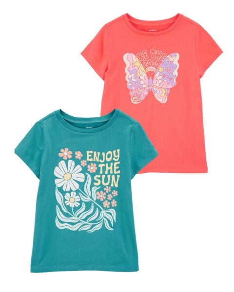 Kid 2-Pack Butterfly Sun Graphic Tees L