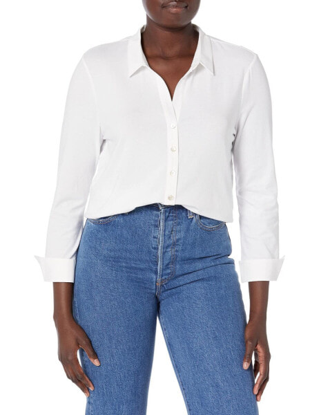 NIC+ZOE Women's Essential Shirt Layer Paper White Size Medium