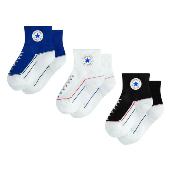 CONVERSE KIDS Striated Quarter socks 3 pairs