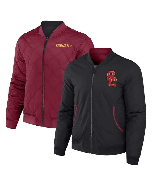 Men's Darius Rucker Collection by Black, Cardinal USC Trojans Reversible Full-Zip Bomber Jacket