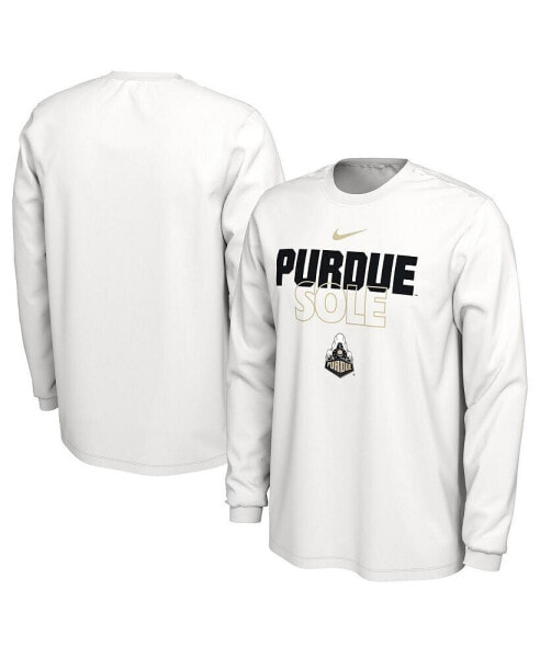 Men's White Purdue Boilermakers On Court Long Sleeve T-shirt