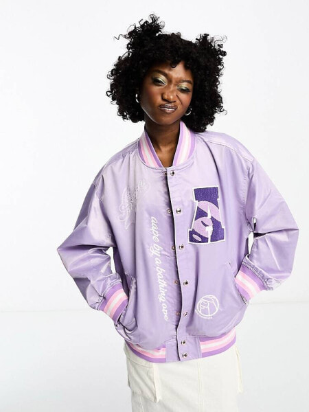 AAPE By A Bathing Ape varsity jacket in purple