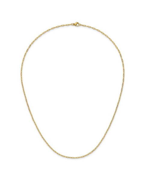 Yellow IP-plated Elongated Open Link Paperclip Chain Necklace