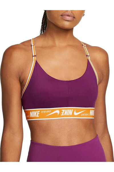 Спортивный женский топ Nike Dri-FIT Indy Logo фиолетовый