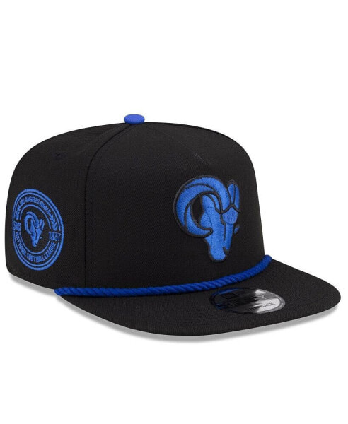 Men's Black Los Angeles Rams Captain Snapback Hat