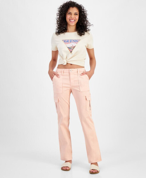 Women's Sexy Straight Mid-Rise Cargo Pants