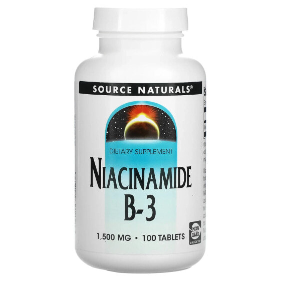 Витамин B-3 ниацинамид, 1500 мг, 100 таблеток Source Naturals
