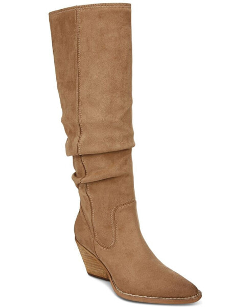 Women's Riau Pointed-Toe Slouch Wide-Calf Tall Western Boots