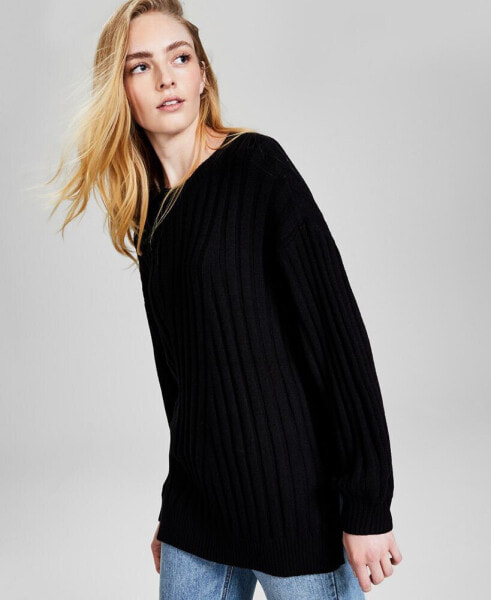 Women's Directional Rib Tunic Sweater, Created for Macy's