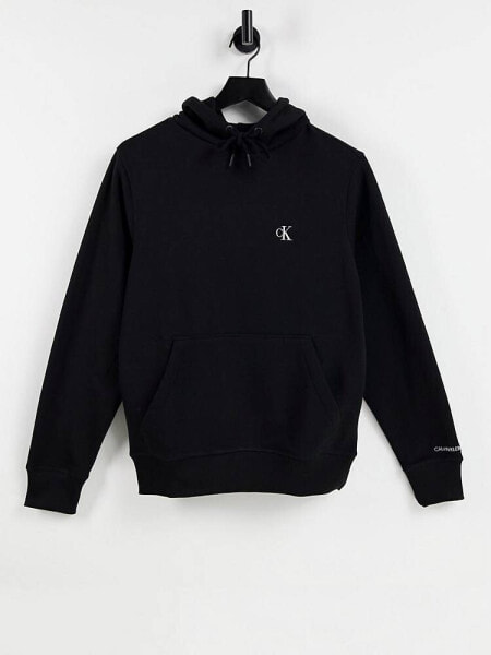 Calvin Klein Jeans essential regular fit hoodie with CK logo in black