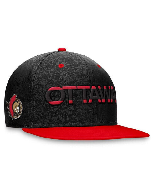 Men's Black, Red Ottawa Senators Authentic Pro Rink Two-Tone Snapback Hat