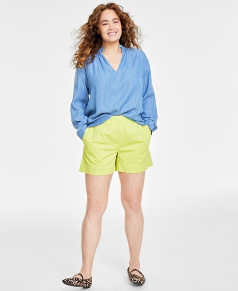 Women's High-Rise Pull-On Chino Shorts, Created for Macy's