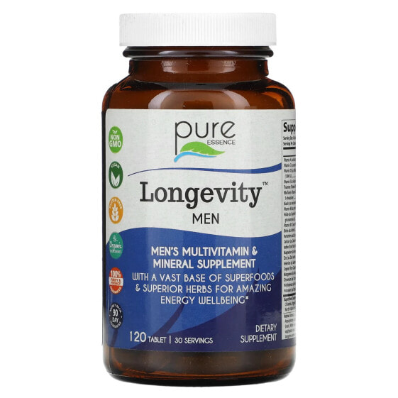Longevity Men, Mens Multivitamin & Mineral Supplement, 120 Tablet