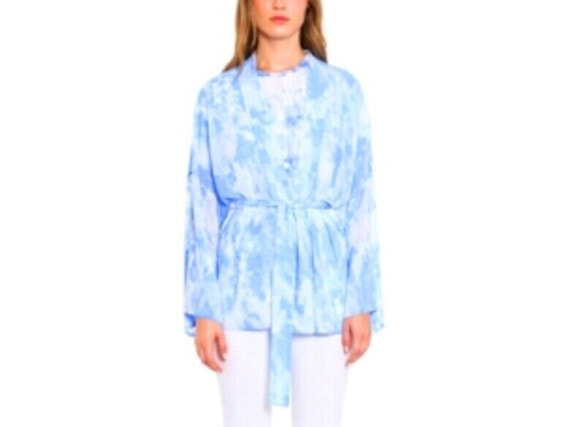 $110. MICHAEL Michael Kors Crew Blue Women's Short Tie Dye Kimono Top Blue M