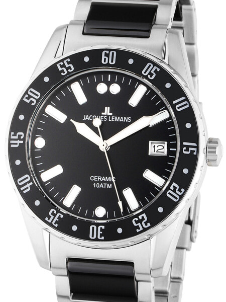 Часы и аксессуары Jacques Lemans Наручные часы Liverpool Ceramic 42-10A для мужчин 42мм 10ATM