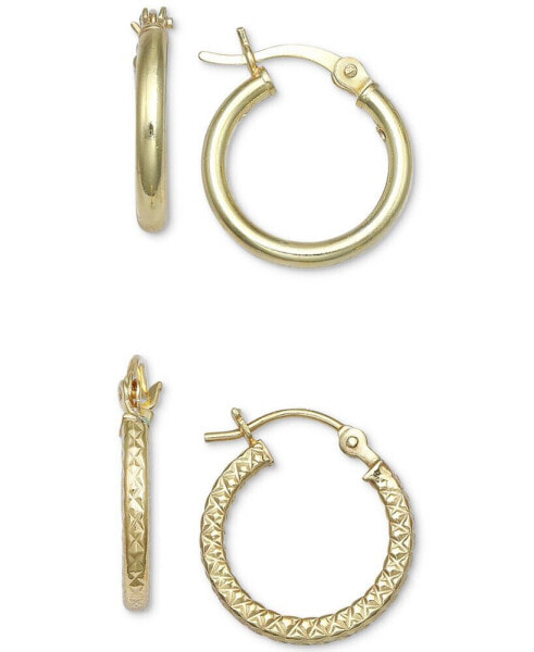 2-Pc. Set Hoop Earrings in 18K Gold-Plated Sterling Silver, Created for Macy's
