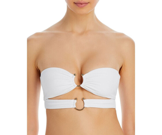 Jade Swim Womens Eva Strapless Bikini Top Swimwear White Size XS