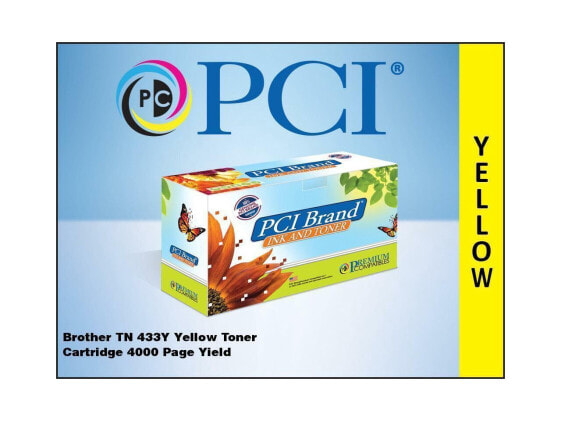 PCI TN-433Y-PCI Toner Cartridge, Yellow for Brother Printer