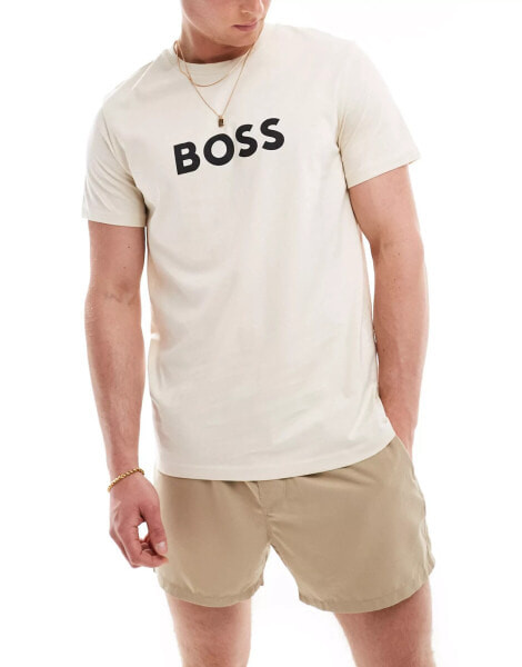 Boss T-shirt in stone