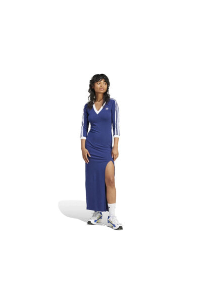 Maxi Dress V Kadın Günlük Elbise IP2987 Mavi