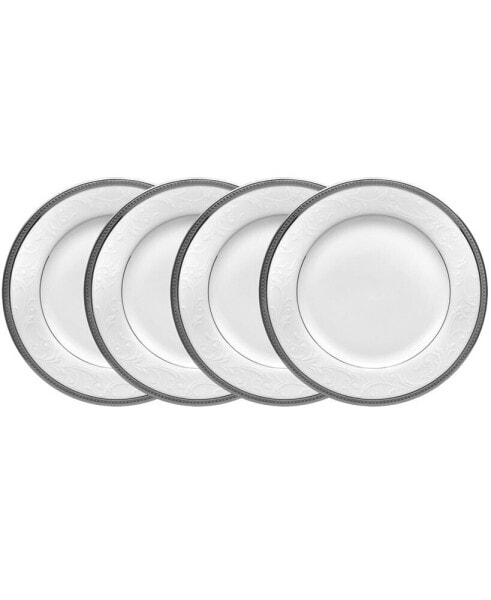 Regina Platinum Set of 4 Bread Butter and Appetizer Plates, Service For 4