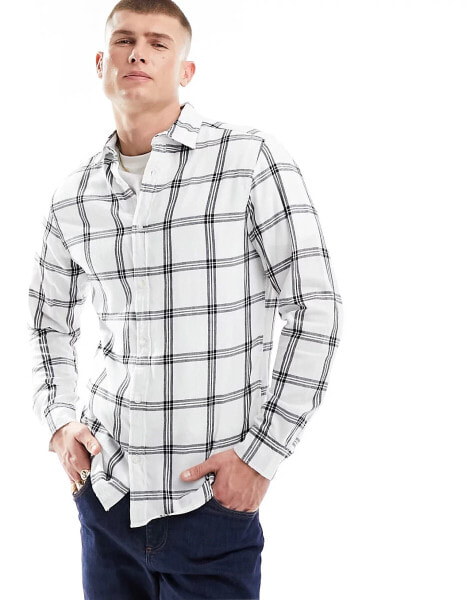 Jack & Jones Originals check shirt in ecru