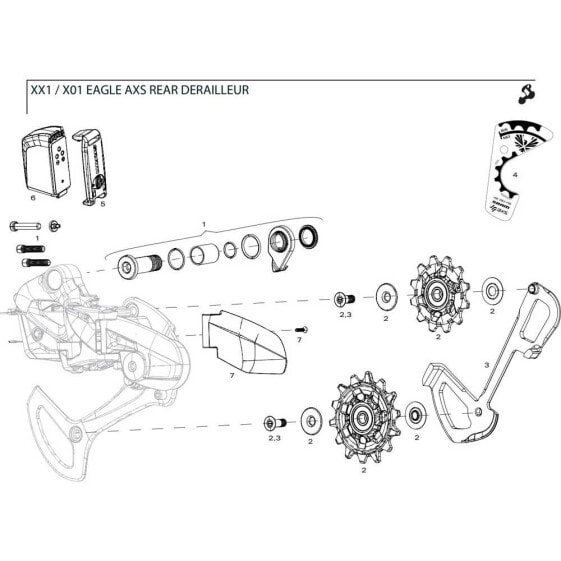 SRAM Rear Derailleur Cover Kit Clutch XX1 Eagle Box