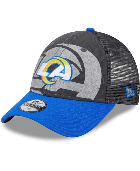 Big Boys and Girls Graphite Los Angeles Rams Reflect 9FORTY Adjustable Hat