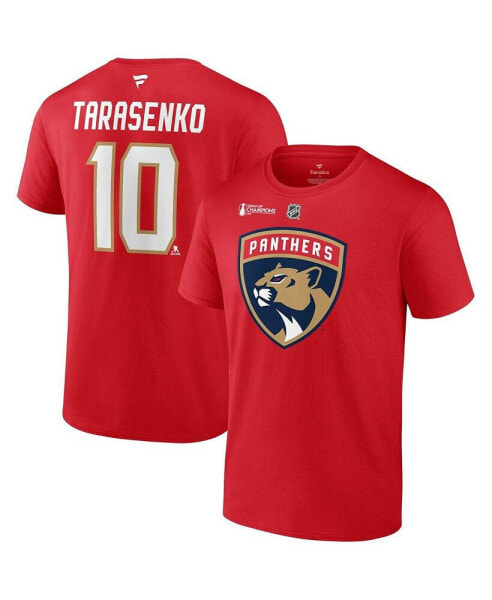 Men's Vladimir Tarasenko Red Florida Panthers 2024 Stanley Cup Champions Authentic Stack Name Number T-Shirt