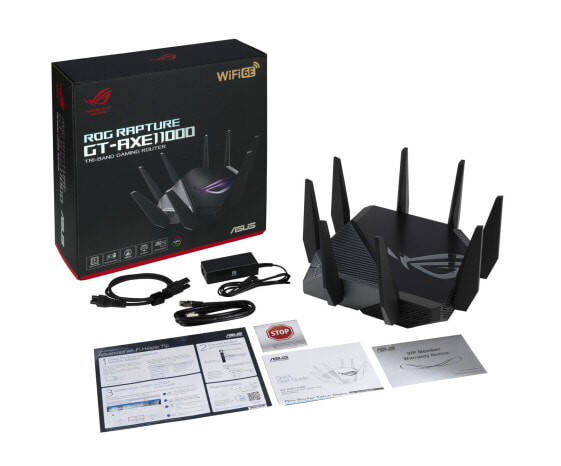 ASUS GT-AXE11000 - Wi-Fi 6 (802.11ax) - Tri-band (2.4 GHz / 5 GHz / 6 GHz) - Ethernet LAN - Black - Tabletop router