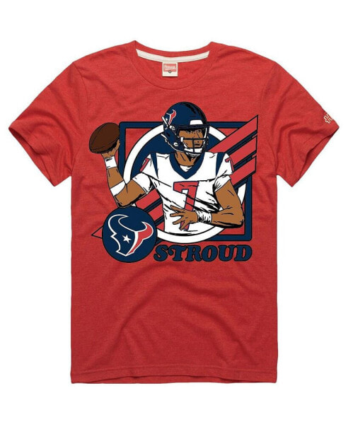 Men's C.J. Stroud Red Houston Texans 2023 NFL Draft First Round Pick Caricature Tri-Blend T-shirt