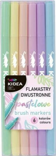 Derform Flamastry dwustronne pastelowe 6 kol KIDEA