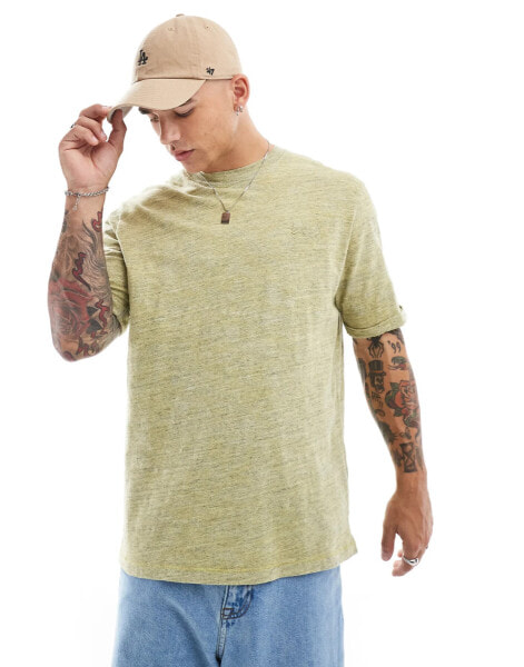 Superdry Over-dyed slub marl t-shirt in lemon drop