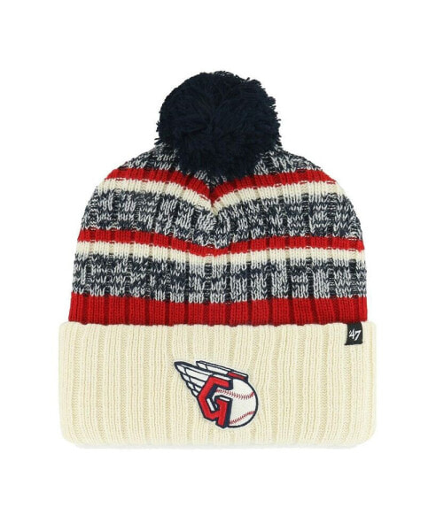 Men's Natural Cleveland Guardians Tavern Cuffed Knit Hat with Pom