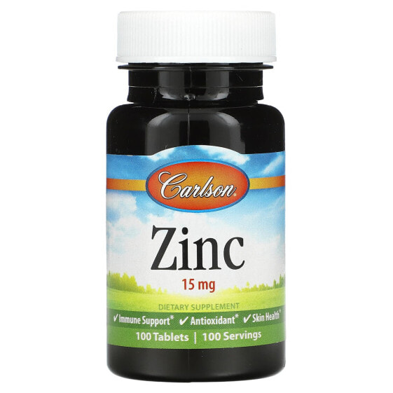 Цинковые таблетки Carlson, 15 мг, 250 шт.