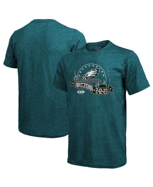 Men's Threads Midnight Green Philadelphia Eagles Super Bowl LVII Tri-Blend Desert T-shirt