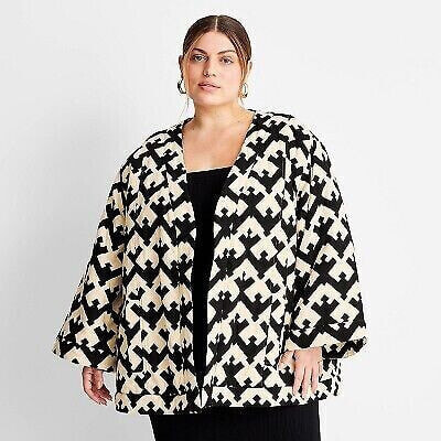 Women's Geo Print Oversized Quilted Jacket - Future Collective with Jenny K.