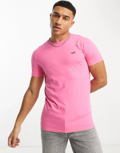 Hollister icon logo t-shirt in pink